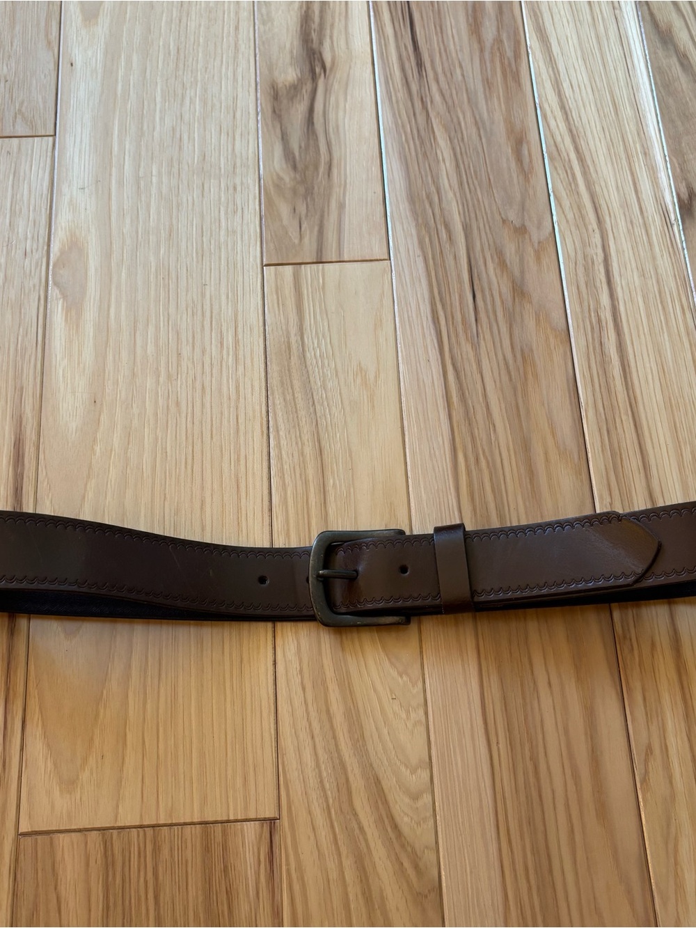 J. Crew Brown Leather Belt Size 36 - Picture 2 of 10